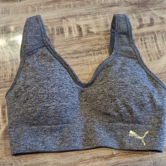 New Puma Seamless Sports Bra Grey Size S - Picture 4 of 8